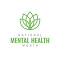 Mental health vector concept in simple flat style Royalty Free Stock Photo