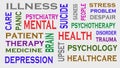 Mental health word tag cloud. Medical Concept Royalty Free Stock Photo