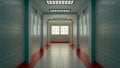 Mental hospital hallway scenes