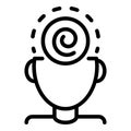 Mental hypnosis icon, outline style