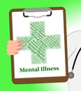 Mental Illness Clipboard Indicates Disturbed Mind And Affliction