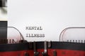 Mental illness text Royalty Free Stock Photo