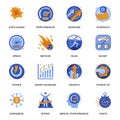 Mental performance icons set in flat style. Royalty Free Stock Photo