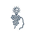 Mental process line icon. Vector illustration flat design Royalty Free Stock Photo