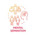 Mental separation red gradient concept icon Royalty Free Stock Photo