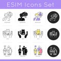 Mental state icons set