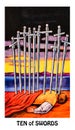 Ten of Swords Tarot Card Exhaustion Defeat Failure Ruin