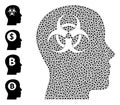 Mental Virus Composition with Virus Infection Icons