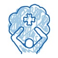 mentally healthy person doodle icon hand drawn illustration