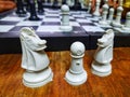 pion chess out in the board Royalty Free Stock Photo