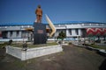 The Menteri Supeno statue stands tall in front of the Jati Diri stadium in the city of Semarang 28 Agustus 2022