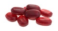 Menthol cherry flavor cough drops on a white background