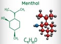 Menthol molecule, is found in peppermint and spearmint. It gives a cooling sensation, relieves minor pain and irritation.