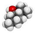 Menthol molecule. Present in peppermint, corn mints, etc. Atoms are represented as spheres with conventional color coding: Royalty Free Stock Photo