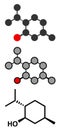 Menthol molecule. Present in peppermint, corn mints, etc Royalty Free Stock Photo