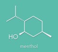 Menthol molecule. Present in peppermint, corn mints, etc. Skeletal formula. Royalty Free Stock Photo