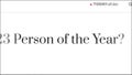 Mention of the person of the year in media headlines