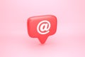 Mention symbol social media notification with at sign icon Royalty Free Stock Photo