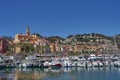 Menton, France - August 8, 2023 - the colorful pretty town in the south of France