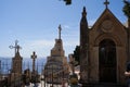 Menton, France - August 8, 2023 - The old cemetery with a panoramic view of the Mediterranean Sea