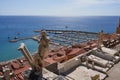 Menton, France - August 8, 2023 - The old cemetery with a panoramic view of the Mediterranean Sea