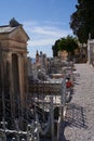 Menton, France - August 8, 2023 - The old cemetery with a panoramic view of the Mediterranean Sea