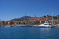 Menton, France - August 8, 2023 - View on old part of Menton on a beautiful summer day