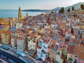 View on old part of Menton, Provence-Alpes-Cote d`Azur, France. Royalty Free Stock Photo