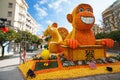 MENTON, FRANCE - FEBRUARY 20: Chinese horoscope monkey and mouse made of oranges and lemons on Lemon Festival (Fete du Citron) on