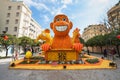 MENTON, FRANCE - FEBRUARY 20: Chinese horoscope monkey, mouse and rooster made of oranges and lemons on Lemon Festival (Fete du Ci