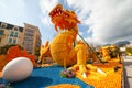 MENTON, FRANCE - FEBRUARY 20: Dragon statue on Lemon Festival (Fete du Citron) on the French Riviera.The theme for 2015 was Royalty Free Stock Photo