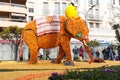 MENTON, FRANCE - FEBRUARY 27: Lemon Festival (Fete du Citron) on the French Riviera.The theme for 2013 was Royalty Free Stock Photo