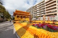 MENTON, FRANCE - FEBRUARY 20: Lemon Festival (Fete du Citron) on the French Riviera.The theme for 2015 was: Tribulations of a Royalty Free Stock Photo