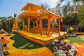 MENTON, FRANCE - FEBRUARY 20: Lemon Festival (Fete du Citron) on the French Riviera.The theme for 2015 was: Tribulations of a Royalty Free Stock Photo