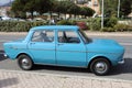 Beautiful Retro Blue Car Simca 1000 Side View