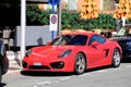 Red Porsche 718 Cayman S - Front View Royalty Free Stock Photo