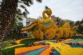 Menton Lemon Festival 2018, Bollywood Theme art made of lemons and oranges, peacock