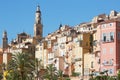 Menton, old city houses in the morning Royalty Free Stock Photo