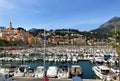 Menton port and Old Town, Cote d`Azur, France