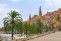 Menton town in a colorful houses at summer