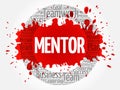 Mentor circle stamp word cloud Royalty Free Stock Photo