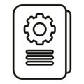 Mentor graph realization icon outline vector. Goal ability