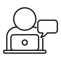 Mentor help icon outline vector. Training employee