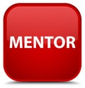 Mentor special red square button Royalty Free Stock Photo