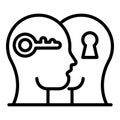 Mentor key target icon, outline style Royalty Free Stock Photo