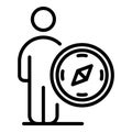Mentor teach navigation icon, outline style