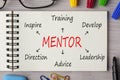 Mentor written on notebook concept Royalty Free Stock Photo