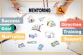 Mentoring business Concept. The meeting at the white office table Royalty Free Stock Photo