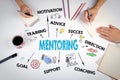 Mentoring Concept. The meeting at the white office table Royalty Free Stock Photo