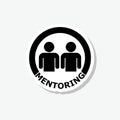 Mentoring concept sticker icon isolated on gray background